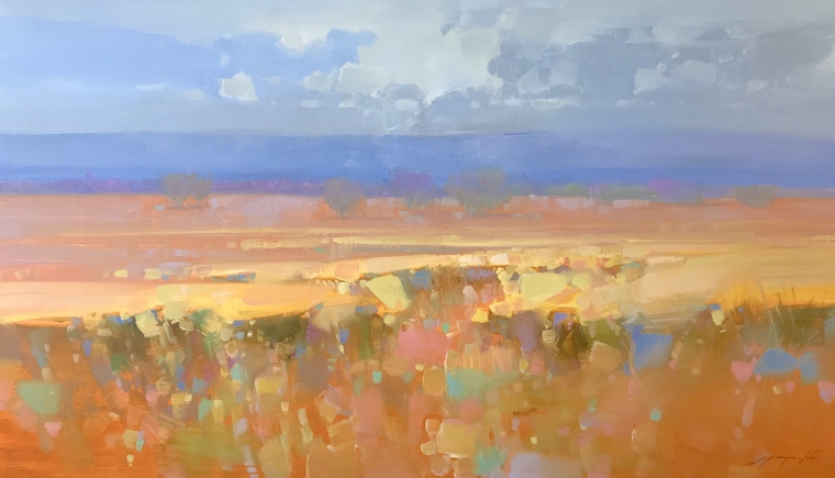 Field of Flowers, Original oil Painting, Handmade artwork, One of a Kind